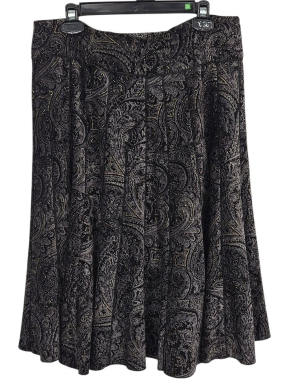 Silk Blend Paisley Midi Skirt A Line Flared Heavy Lined Flowy Boho Whimsigoth 14